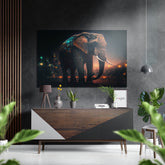 Elephant Brushed Aluminum Dibond Wall Art.
